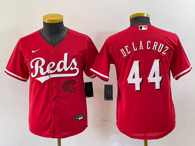 Youth Cincinnati Reds #44 Elly De La Cruz Red Cool Base Stitched Baseball Jersey1->mlb youth jerseys->MLB Jersey